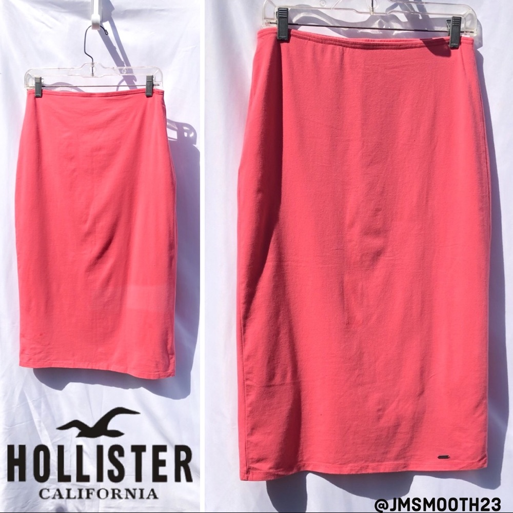 Hollister lined long melon knit skirt size large